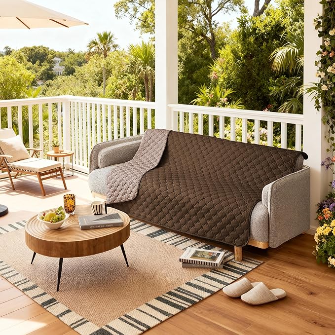 gogobunny 100% Double-Sided Waterproof Dog Bed Cover Pet Blanket Sofa Couch Furniture Protector for Puppy Large Dog Cat, Reversible (68x82 Inch (Pack of 1), Dark Chocolate/Light Chocolate)