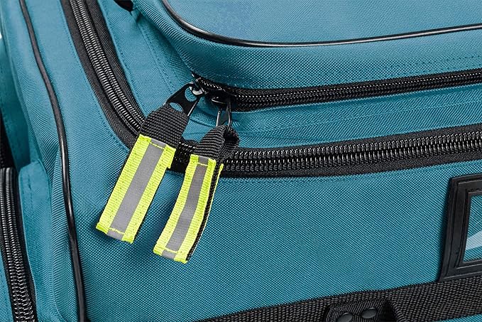 Scherber Fully-Stocked Premium First Responder Bag | HSA/FSA Approved | Large Pro EMT/EMS Trauma, Bleeding & Oxygen Medical Kit | CAT Tourniquet, HyFin Chest Seal & 250+ First Aid Supplies (Blue)