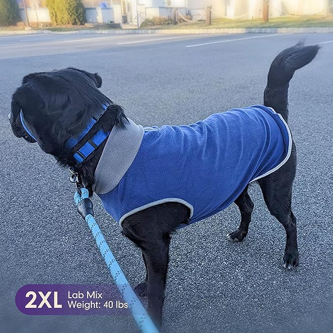 cyeollo 2 Pack Dog Sweater Fleece Vest Pullover Sweatshirt Reflective Lightweight Dog Clothes for Large Dogs Boy Girl Pet Apparel Navy, Grey, XXXL