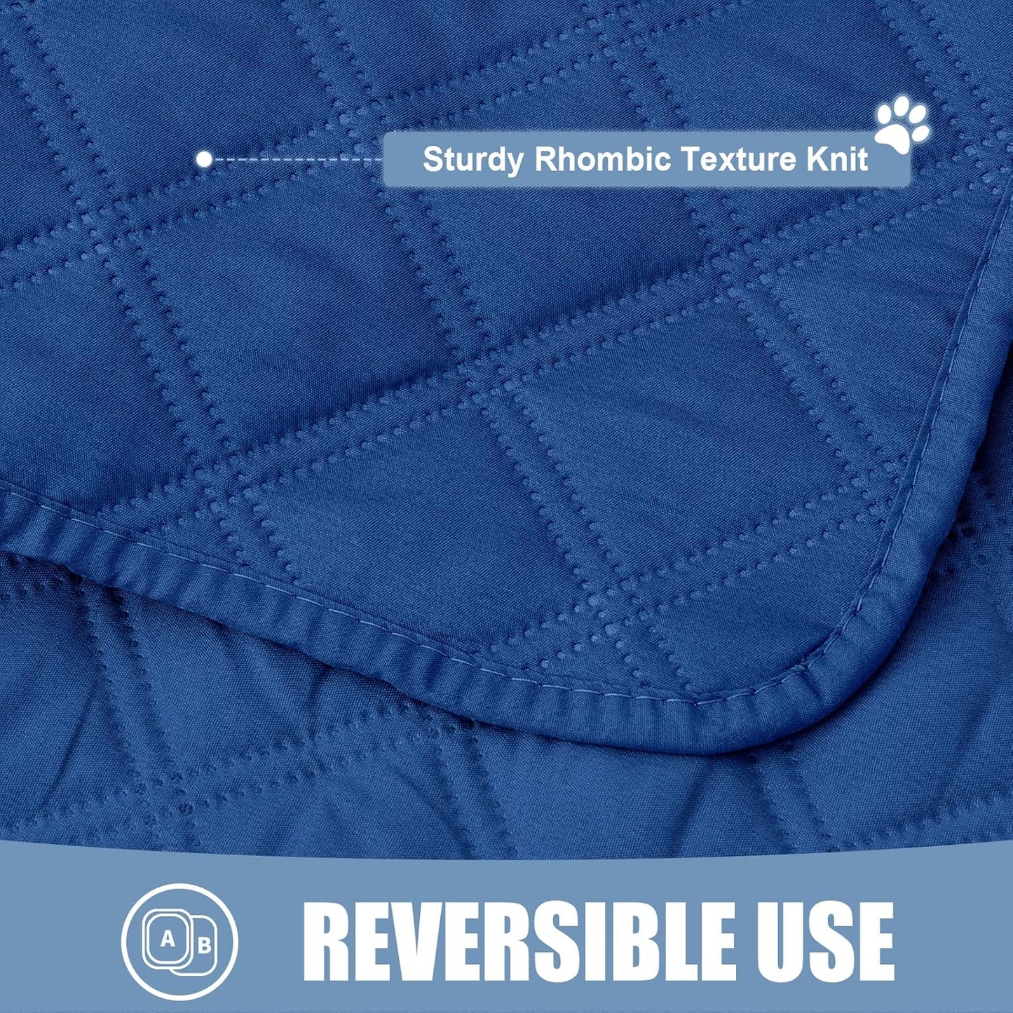 Smiry Waterproof Dog Bed Cover Pet Blanket, Soft Washable Dog Blanket for Furniture Bed Couch Sofa Reversible, Checkered (30"x70", Navy/Navy)