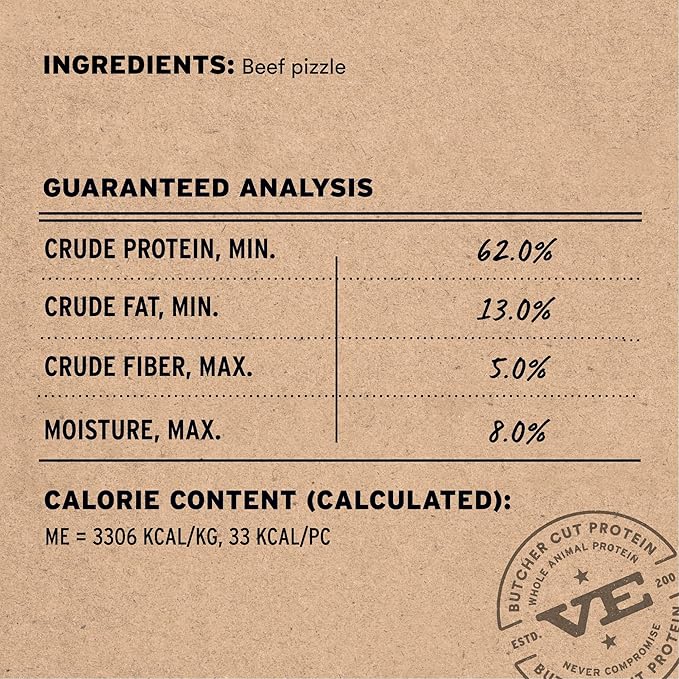 Vital Essentials Bully Sticks Dog Treats, 1.4 oz | Freeze-Dried Raw | Single Ingredient | Premium Quality High Protein Training Treats | Grain Free, Gluten Free, Filler Free