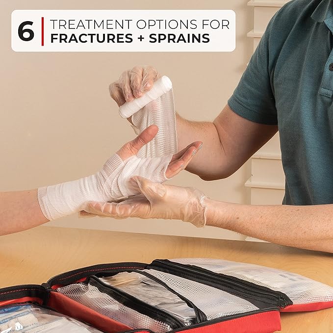 Thrive Home Essentials First Aid Kit (291 Pieces) - First Aid Bag with Multi-Sized Bandage, Gauze, Wipes, Scissors, Gloves, Tape, Ice Pack and More