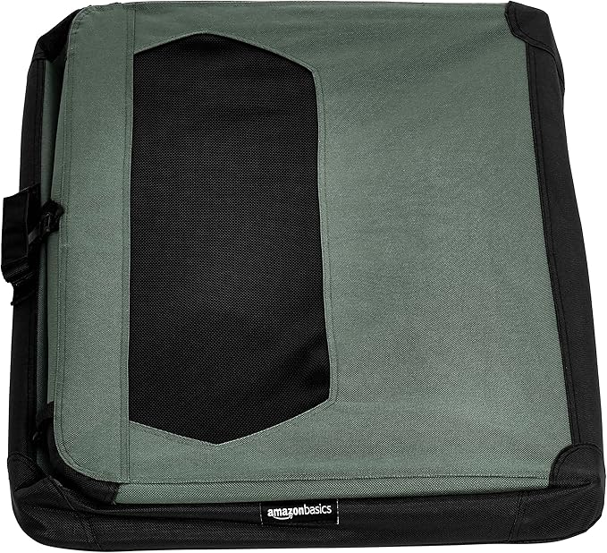 Amazon Basics Folding Portable Soft Pet Dog Crate Carrier Kennel, 36 x 24 x 24 inches, Grey