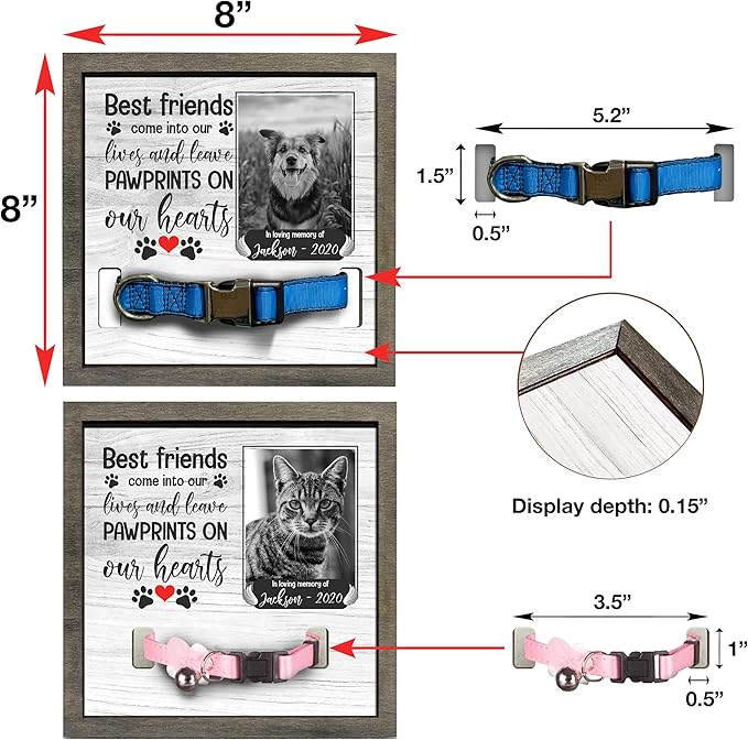 Customized Pet Sympathy Gifts Deceased Pet Picture Frame Losing A Dog Home Wall Art Decor Personalized Bereavement Frame Sign Gifts for Him Her Sentimental Quote Memorial Pet Tribute Keepsake