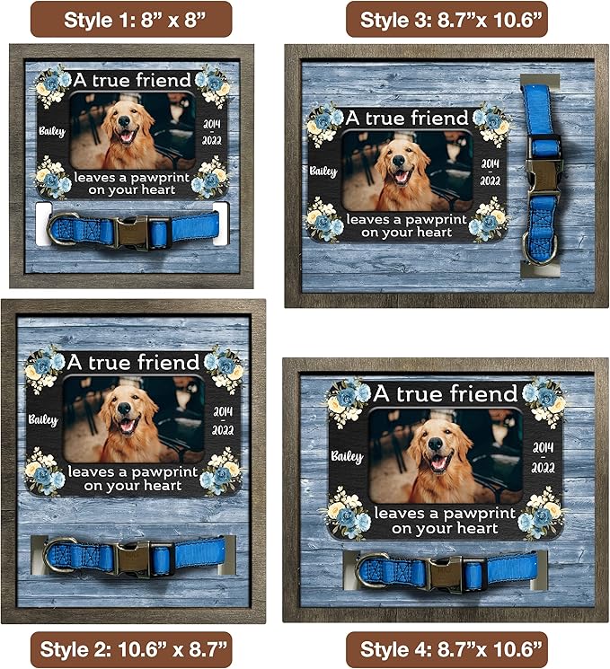 Dog Memorial Gifts Personalized Loss Of Pet Dog Memorial Picture Frame Pet Loss Gift Dog Personalized Custom Pet Memorial Cat Picture Collar Frames Memory Boxes For Keepsakes Death Remembrance