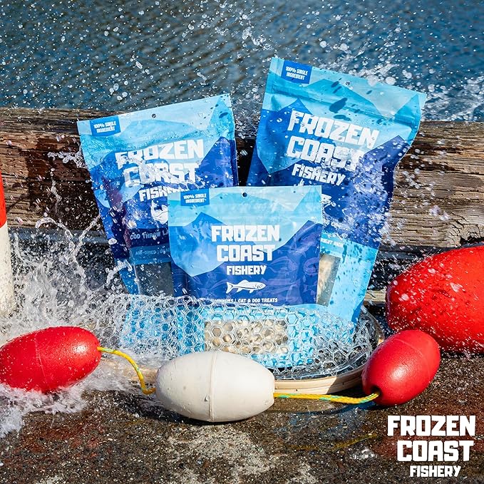 Frozen Coast Freeze-Dried Minnows Dog and Cat Treats -Single-Ingredient, All-Natural Fish, Grain-Free, High Protein Pet Treats, Sourced in The USA - 1 oz-Bag